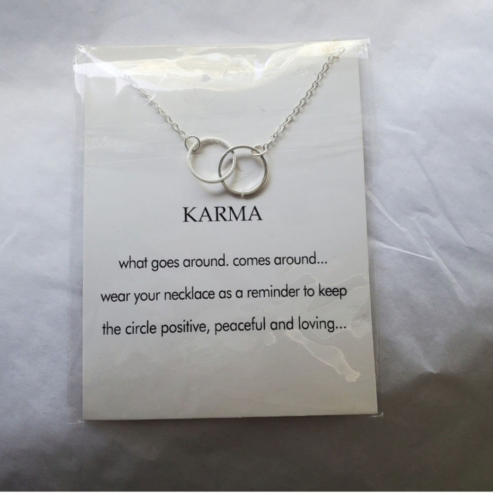 New Karma Double Circle Necklace - Picture 3 of 3